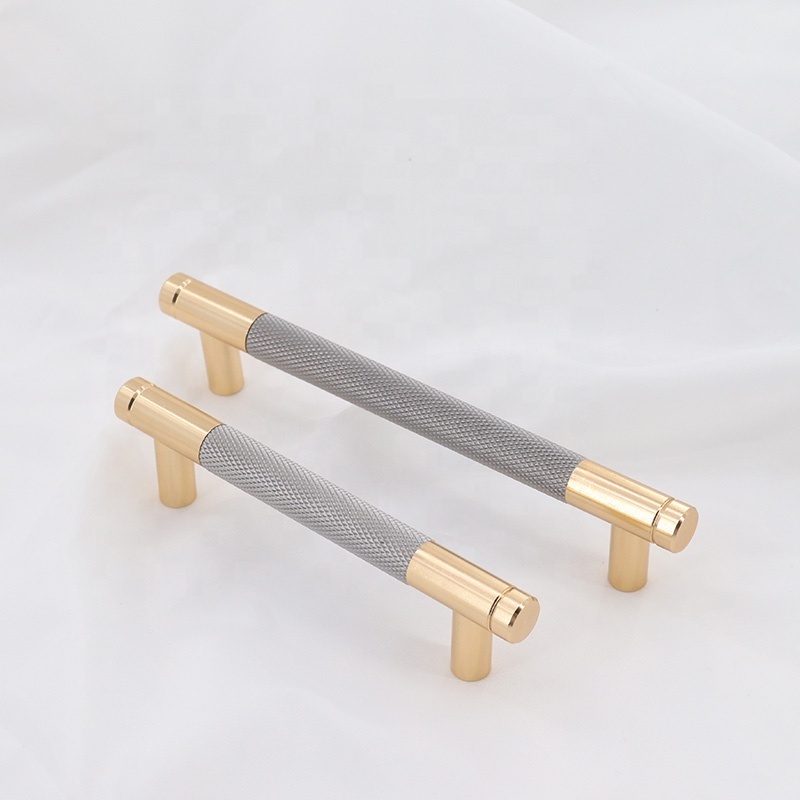 ULW Dooroom Brass Knurled Furniture Handles Furniture Kitchen Drawer Dresser Brass Pull Handle