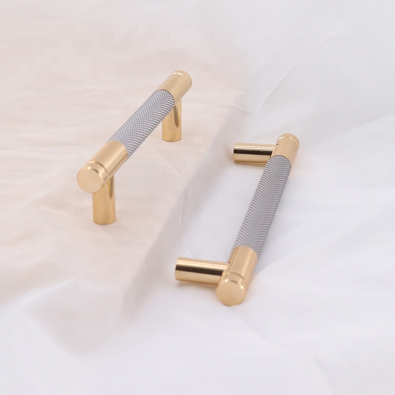 ULW Dooroom Brass Knurled Furniture Handles Furniture Kitchen Drawer Dresser Brass Pull Handle