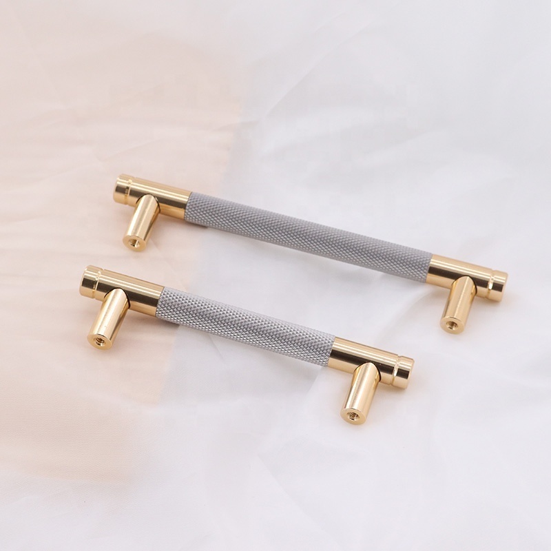 ULW Dooroom Brass Knurled Furniture Handles Furniture Kitchen Drawer Dresser Brass Pull Handle