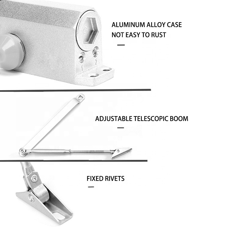 Aluminum Automatic Sensor Door Closer Control Sliding Adjust Hydraulic Door Closer