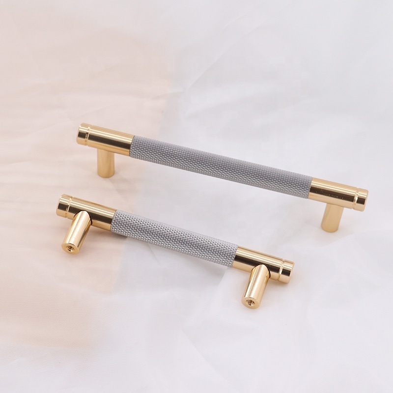 ULW Dooroom Brass Knurled Furniture Handles Furniture Kitchen Drawer Dresser Brass Pull Handle