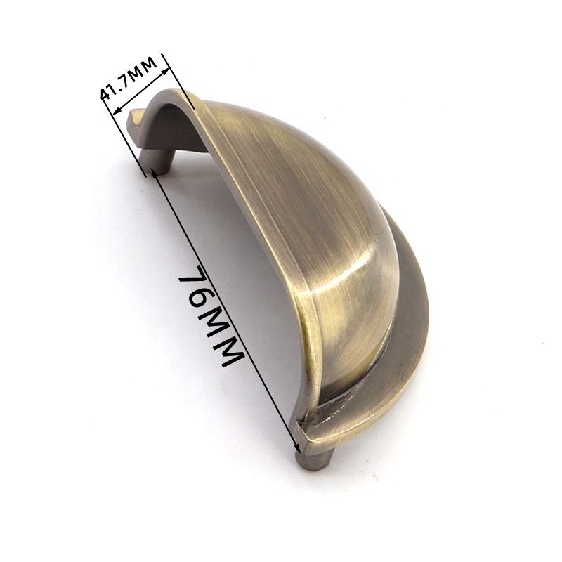 ULW Alloy Drawer Pull Modern Kitchen Handle Brushed Bronze Cabinet Handle Half Moon