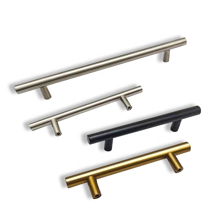 Brushed Brass Cabinet Handle Stainless Steel T Bar Handle Cupboard Tubular Handles Cabinet Pull