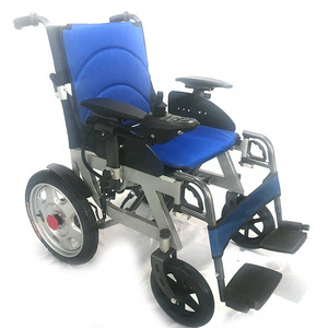 2020 new 12A steel frame lightweight low back folding walker electric wheelchair for disabled people