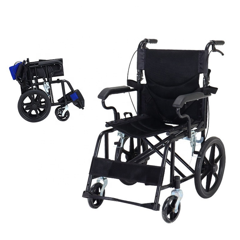 Colorful Manual Adult Wheelchair Lightweight Elderly Disabled Small Solid Wheel Travel Disability Wheelchair