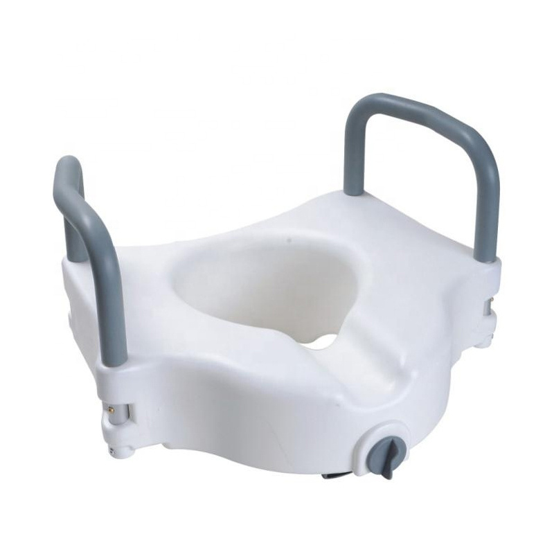 elder people aluminum hdpe portable bidet padded raised cushioned commode toilet seat with armrest