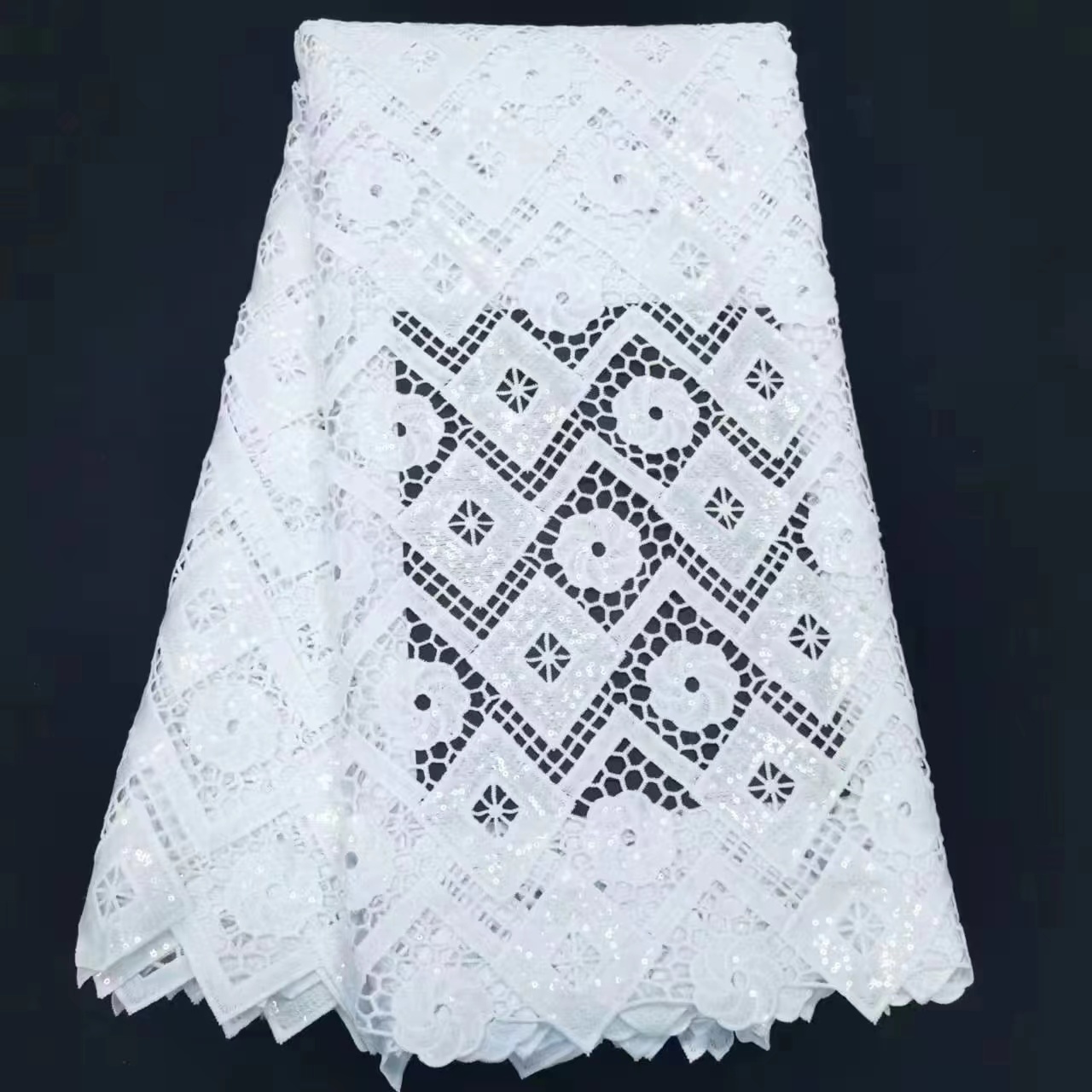 LS406 Popular varies of patterns hollow embroidery milk silk water-soluble dress clothing african lace fabric 2023