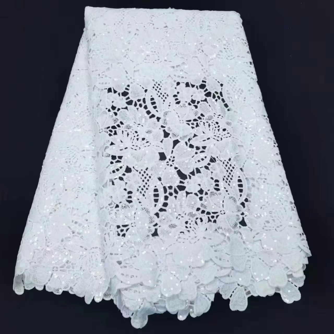 LS406 Popular varies of patterns hollow embroidery milk silk water-soluble dress clothing african lace fabric 2023