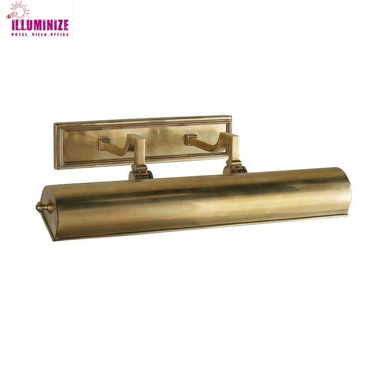 Popular indoor retro picture lighting  copper material E27 light source brass picture lights wall mounted