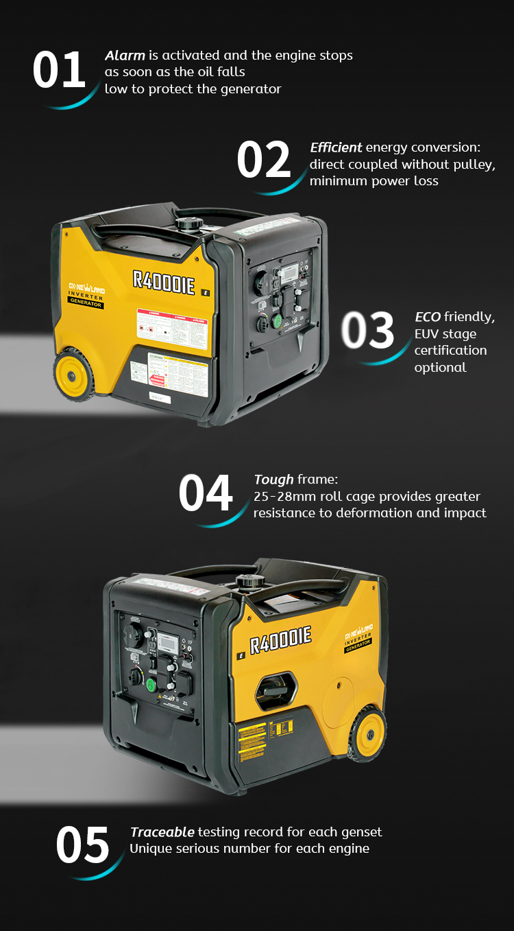 Factory sell generator inverter quiet 3000 watts 5000 watts smart electric start petrol generator