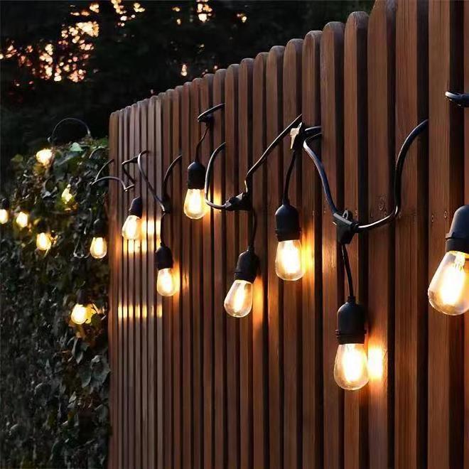 Popular Outdoor 24V S14 E26 E27 Socket LED Filament Bulb String Lights For Patio Christmas Holiday Decorations