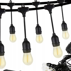 Popular Outdoor 24V S14 E26 E27 Socket LED Filament Bulb String Lights For Patio Christmas Holiday Decorations