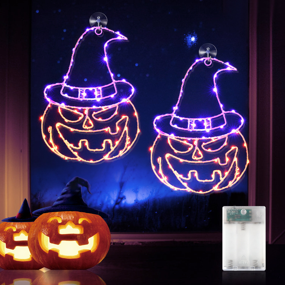 New Design Indoor Battery Powered Iron Material Copper Wire Led Pumpkin Light Halloween Lights For Decoration