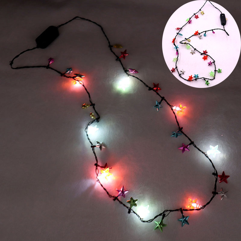 Customized Indoor Battery Powered Christmas Small Bulb Shaped Led Christmas Light Necklace