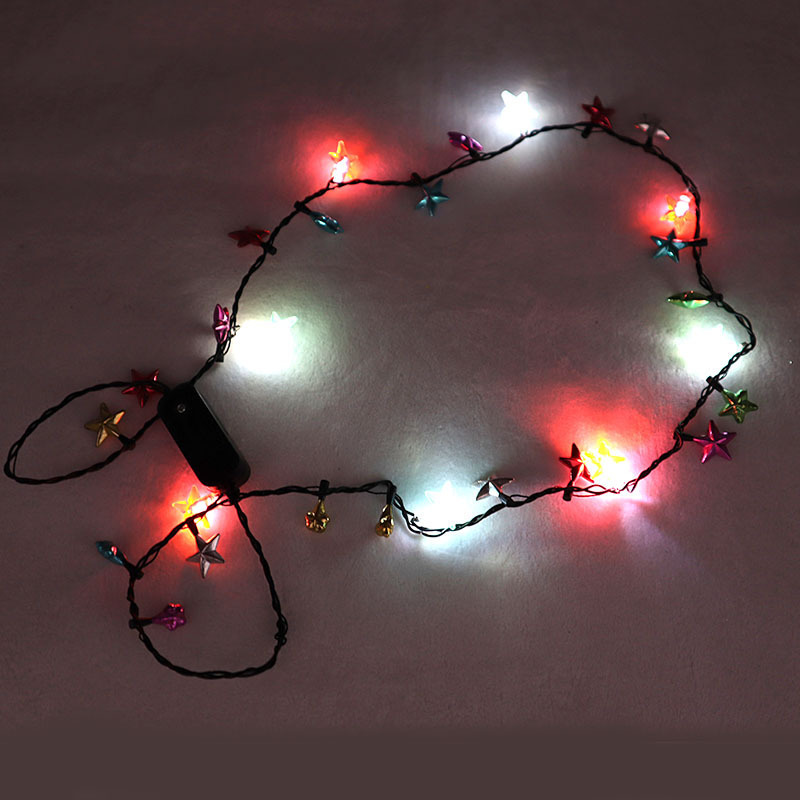 Customized Indoor Battery Powered Christmas Small Bulb Shaped Led Christmas Light Necklace