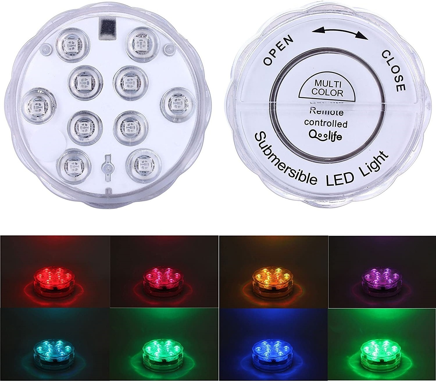 Popular Waterproof Battery Powered Remote control small led light led submersible light for party wedding decorations