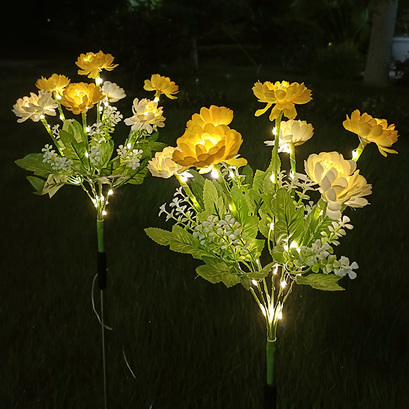 Waterproof High Quality Led Solar Snow Lotus Flower Garden Light Decorative Garden Lamp For Pathway Patio Yard Party Wedding