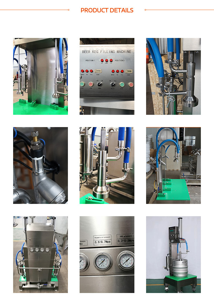 Canning Machine Beer Filler Beer Filling Dosing Machine Automatic Beer Keg Washing and Keg Filling 2 Heads/1 Heads