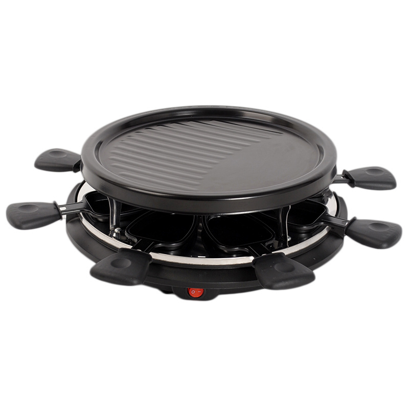 6 pan cheese hotpot 6-person double layer non-stick BBQ grill electric round raclette grill