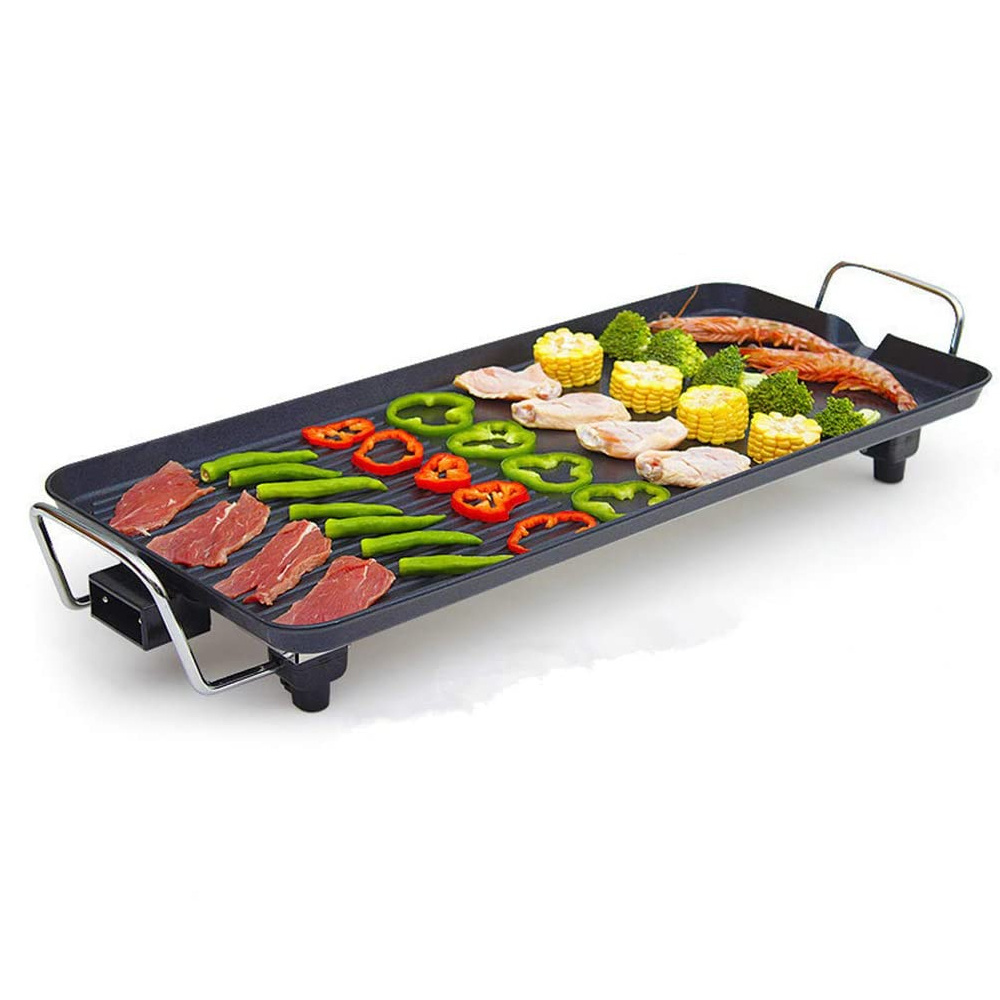 Indoor 1300w Smokeless Electric Bbq Grill Nonstick Skewers Barbecue Electric Grills