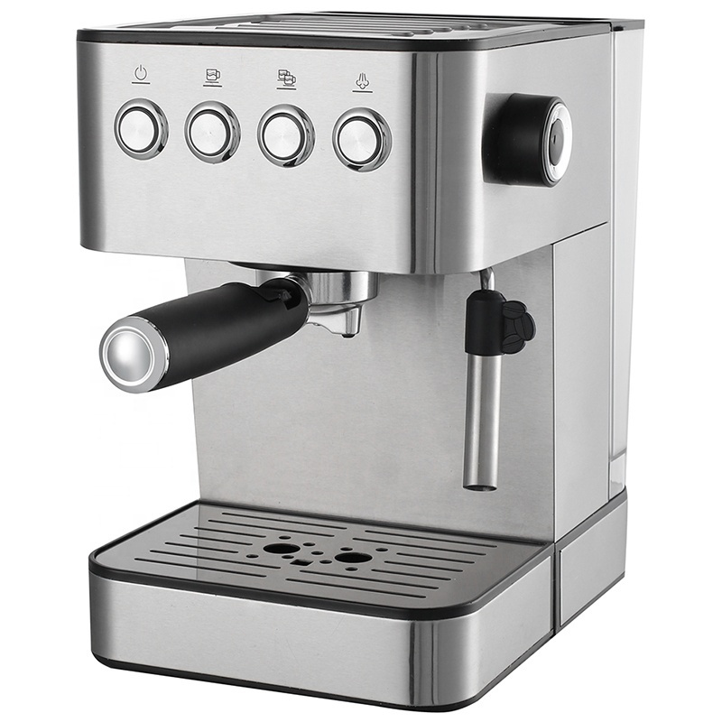 Home mechanical 15 bar stainless steel coffee machine Italian espresso coffee maker with steam frother