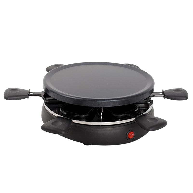 6 pan cheese hotpot 6-person double layer non-stick BBQ grill electric round raclette grill