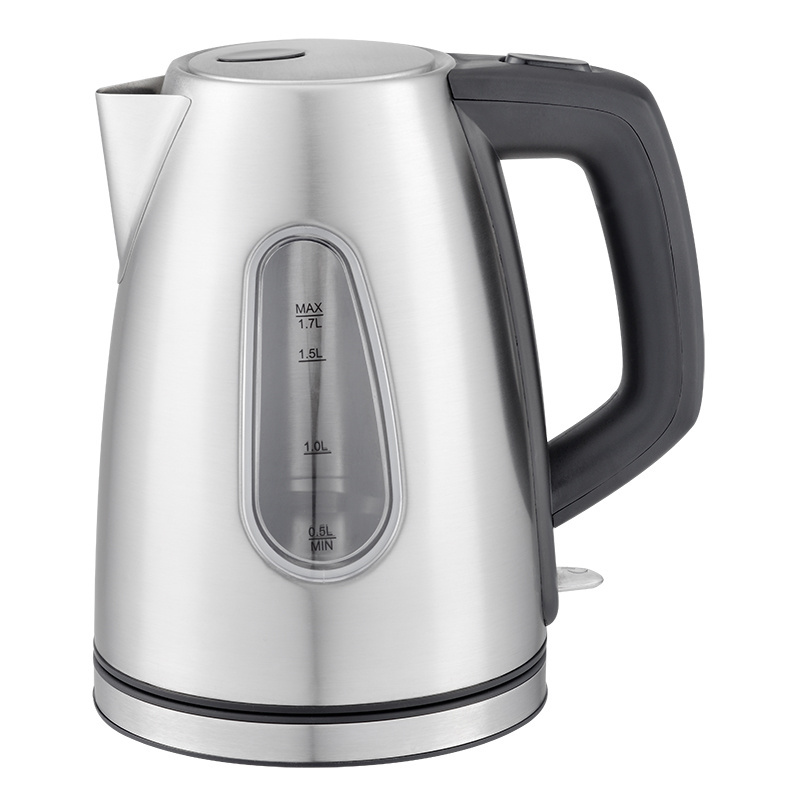 Basics Stainless Steel Fast, Portable Electric Hot Water Kettle for Tea and Coffee, 1.7-Liter, Silver