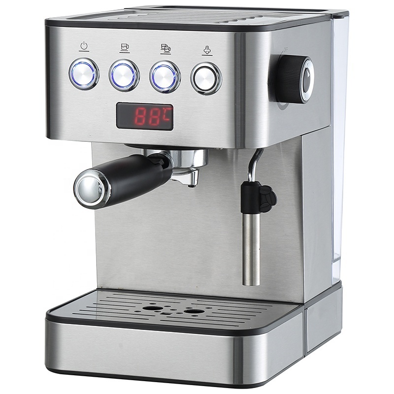 Home mechanical 15 bar stainless steel coffee machine Italian espresso coffee maker with steam frother