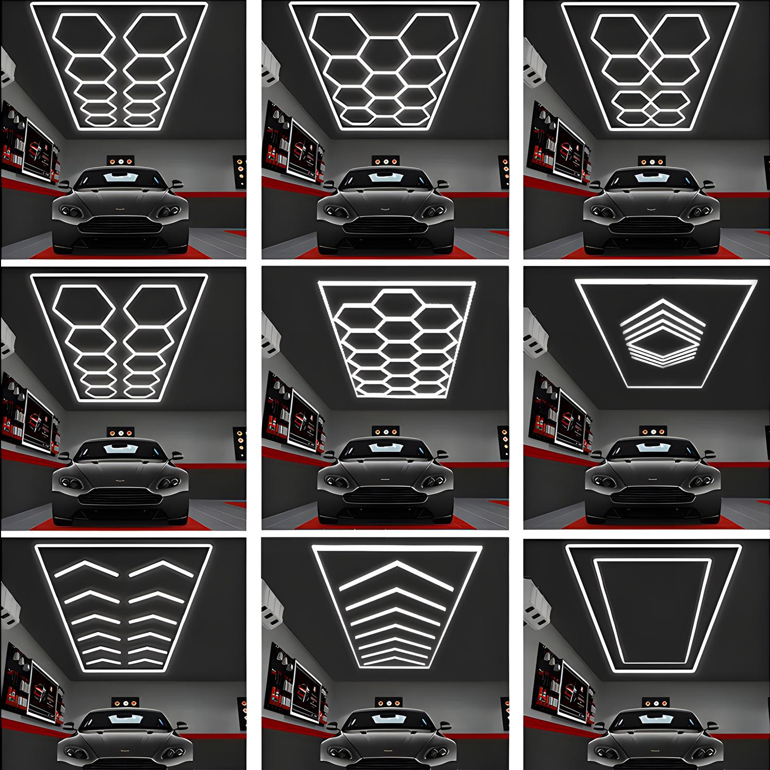 Car wash detailing honeycomb lights led Individually garage hexagon hexagonal lighting light