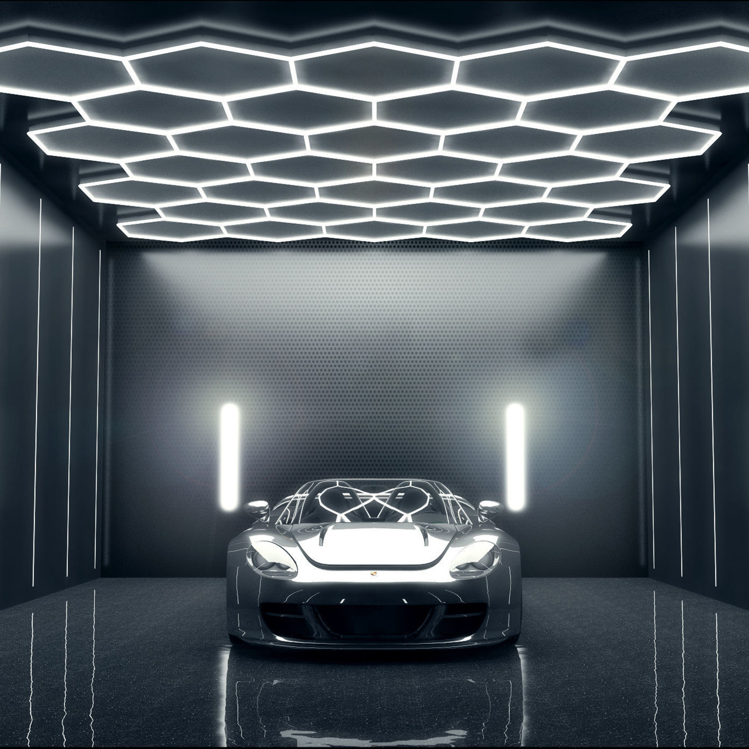 Car wash detailing honeycomb lights led Individually garage hexagon hexagonal lighting light