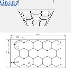 Honeycomb shaped  stage type lights for ceiling commercial industrial lighting of working lights hexagonal led lamp