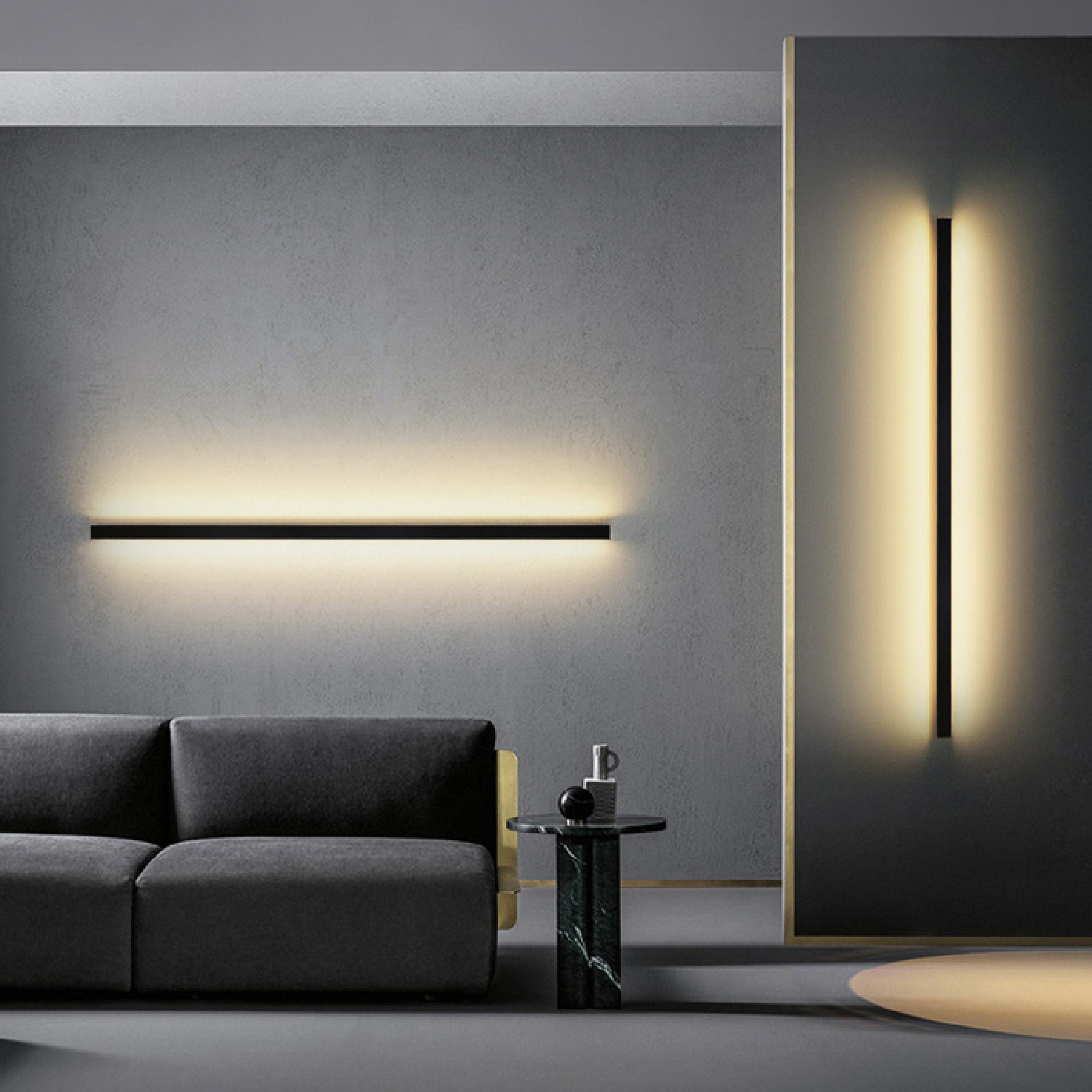 Hot Sale Low Moq Minimalist Linear Wall Lamp led Atmosphere  Lighting for Living room Bedroom Hotel