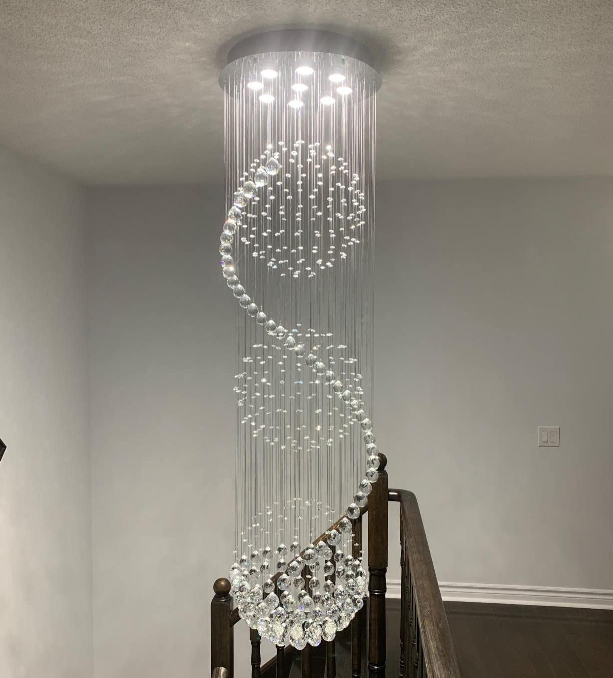 High quality Big Nordic Modern High Ceiling Hotel Pendant Light Lobby Hanging Large Stair Cristal Led Luxury Crystal Chandelier