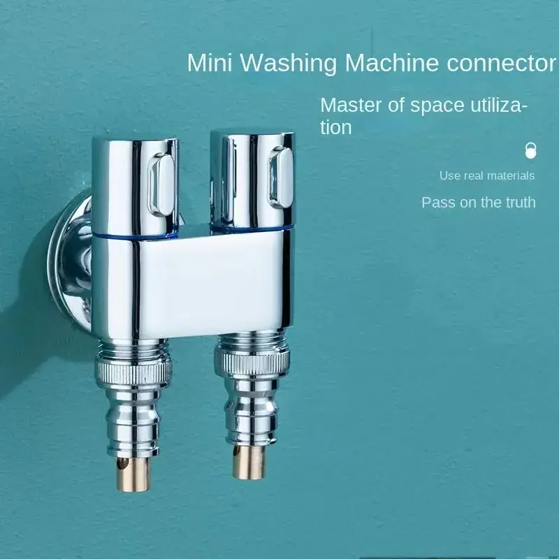 Copper washing machine automatic stop valve faucet special mini short joint 4/6 thread anti falling faucet