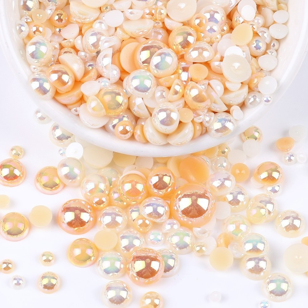 MIX Color Plastic Pearl abs Half Beads Pearls For Mobile Phone Shell