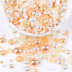 MIX Color Plastic Pearl abs Half Beads Pearls For Mobile Phone Shell