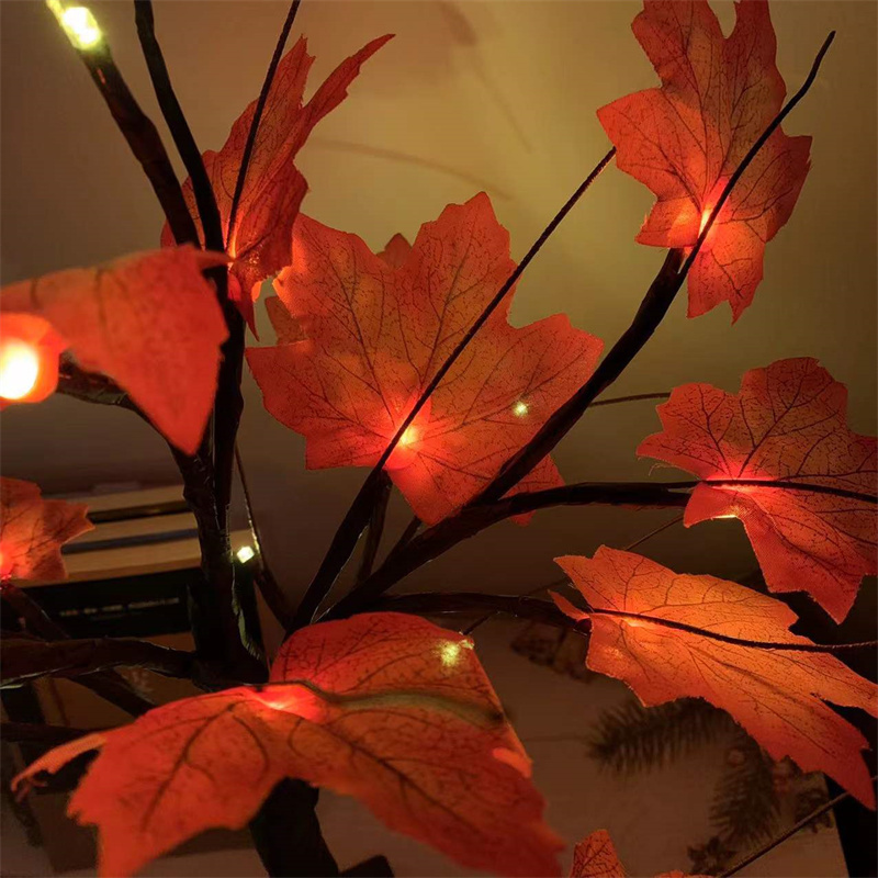 LED Tree Lamp DIY Artificial Tree Lamp with Maple Leaves Fairy Light