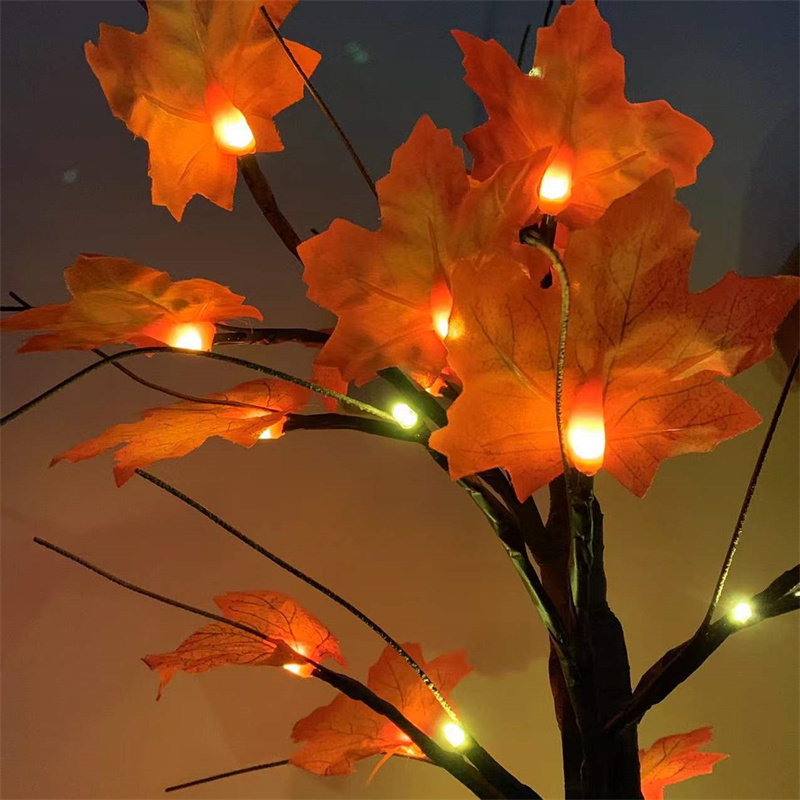 LED Tree Lamp DIY Artificial Tree Lamp with Maple Leaves Fairy Light