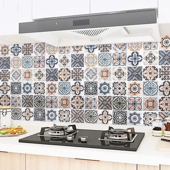 10*10CM Waterproof Self-Adhesive Kitchen Backsplash Marble Look Decorative Tiles Removable Tile Sticker Decals