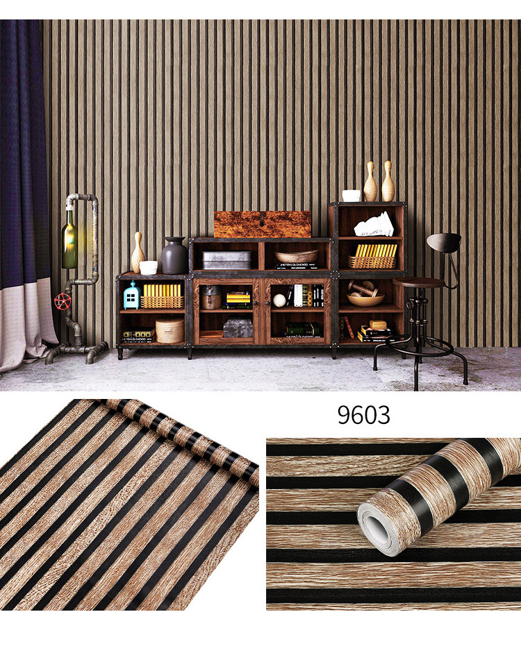 Hot Sale Home Decoration Pvc Sticker Paper For Wall Peel And Stick Wallpaper Modern 3d Wood Wallpaper