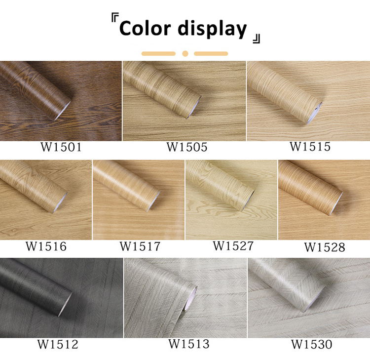 Custom Peel And Stick Self Adhesive Wallpaper Wood Texture Decorative Film Waterproof PVC Wood Grain Wallpaper