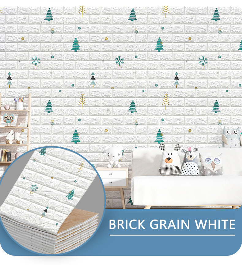 Hot Sale Brick Wallpaper 3d Wall Stickers Home Decor 3d Pe Foam Self  Adhesive Wall Sticker Girls Room