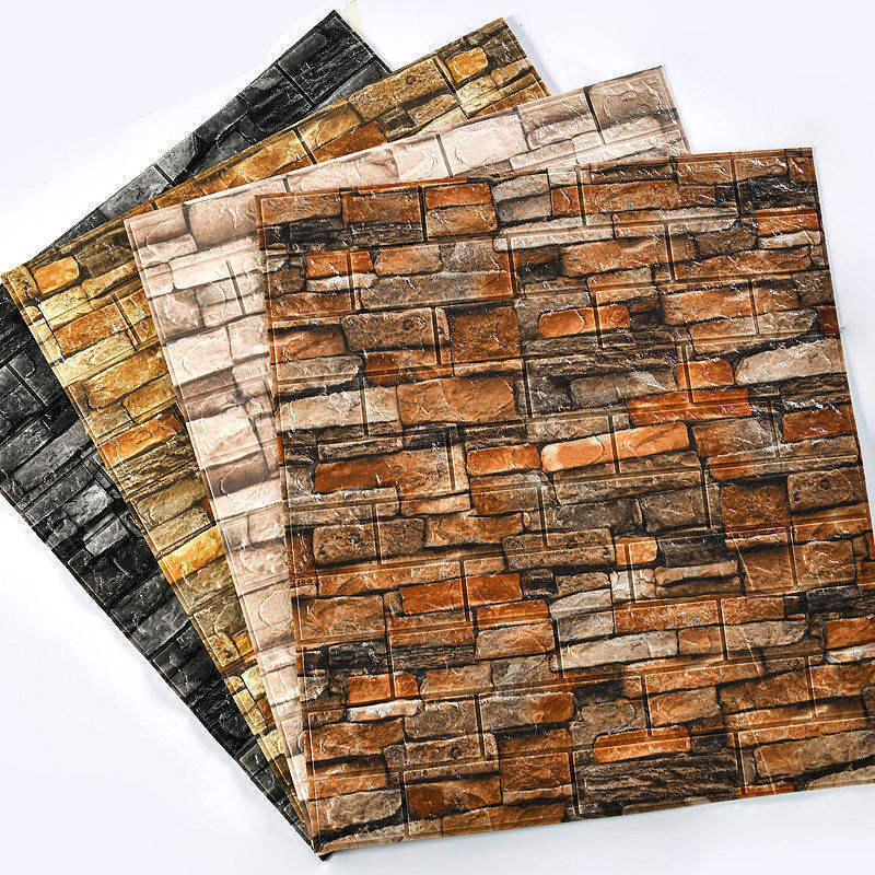 High Level Waterproof Self-Adhesive 3D Foam Wallpaper Peel And Stick Brick Design Decoration 3D Wallpaper