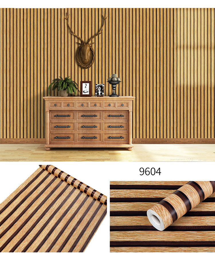 Hot Sale Home Decoration Pvc Sticker Paper For Wall Peel And Stick Wallpaper Modern 3d Wood Wallpaper