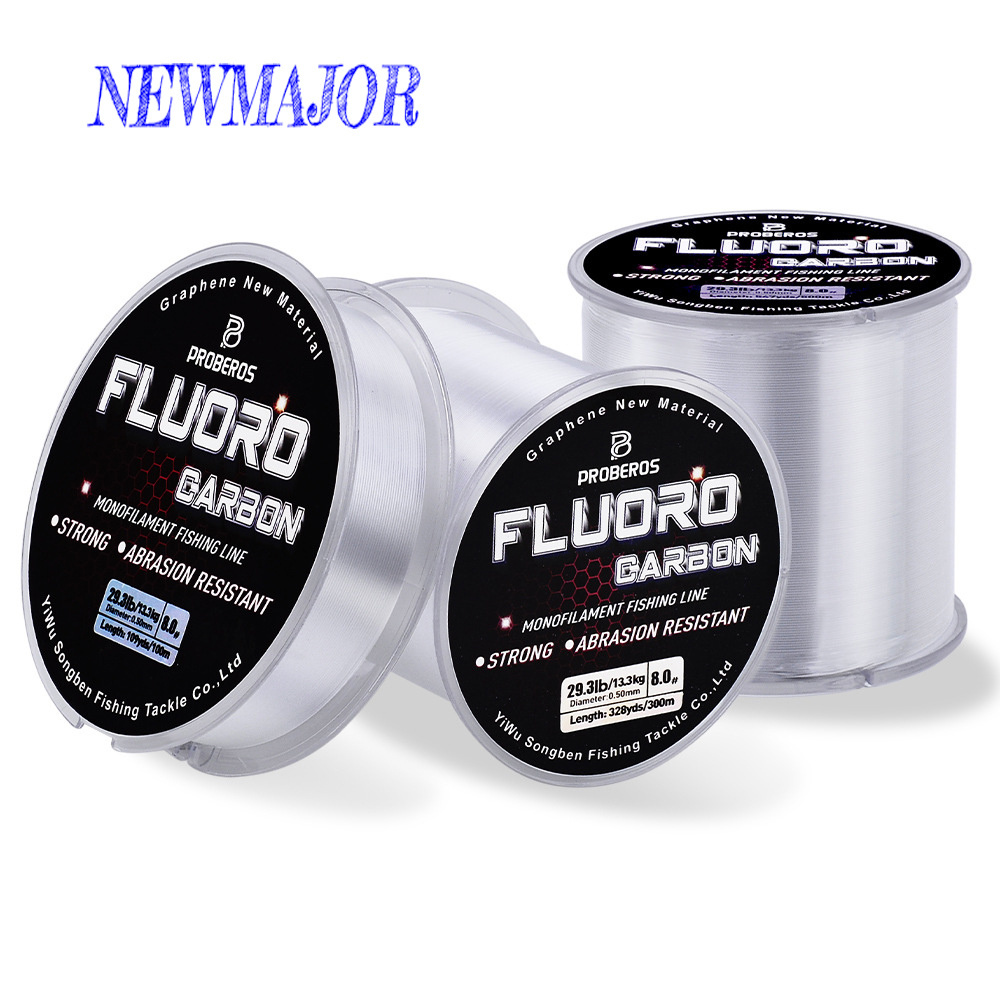 NEWMAJOR  Fluorocarbon Line 100-300-500M High Strength Transparent Nylon Line Monofilament Wire Carbon Fishing Lines