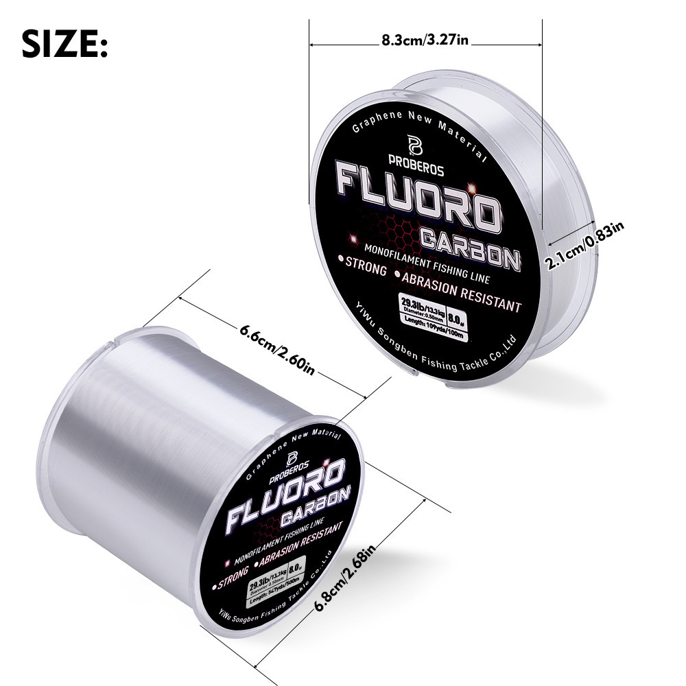 NEWMAJOR  Fluorocarbon Line 100-300-500M High Strength Transparent Nylon Line Monofilament Wire Carbon Fishing Lines