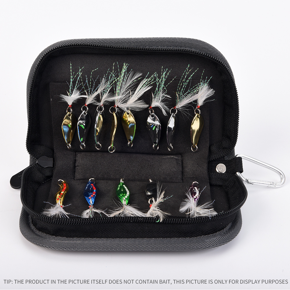 NEWMAJOR Portable Lures Spinner Baits Case Spoon Lures Bag Tackle Box Fishing Accessories Storage Case Portable Lure Carry Bag