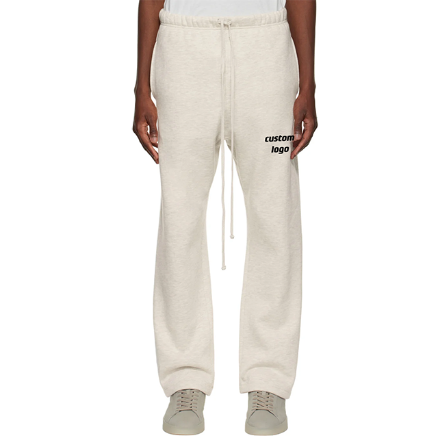 OEM High Quality 100% Cotton French Terry Men Sweatpants Luxury Blank  Oversized Straight Leg Custom Sweatpants