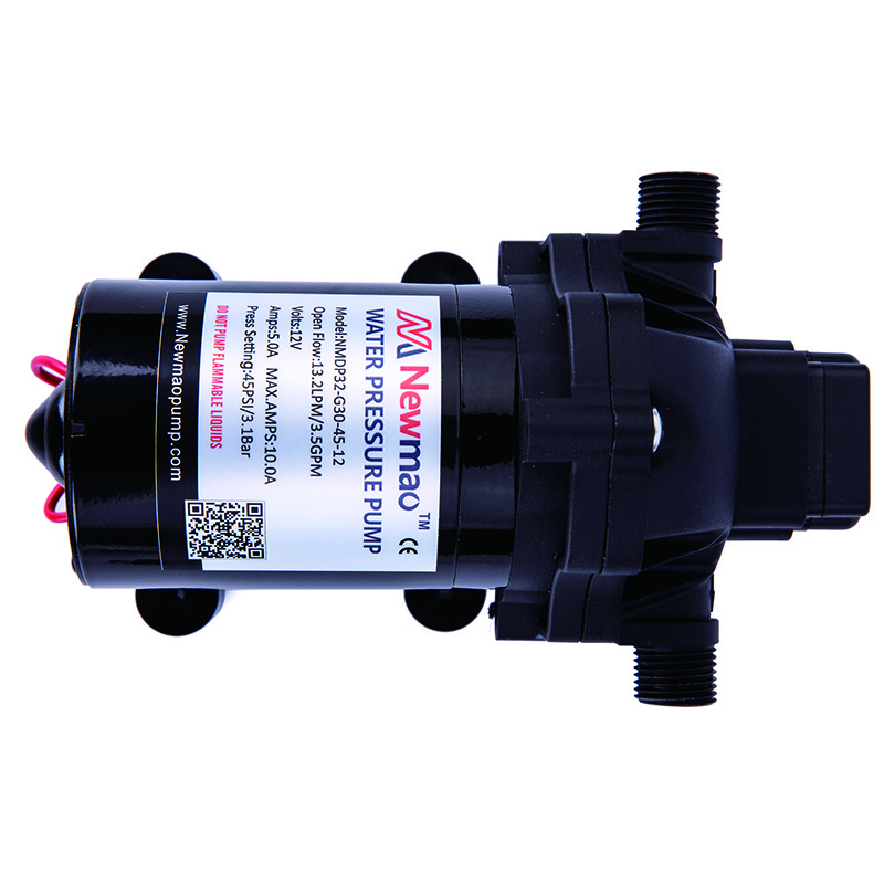 Newmao 33 series high pressure RV marine diaphragm water pump DC volt 12V 24V 3.0GPM 11.6 LPM 45PSI 3.1bar booster pump