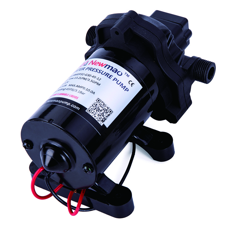 Newmao 33 series high pressure RV marine diaphragm water pump DC volt 12V 24V 3.0GPM 11.6 LPM 45PSI 3.1bar booster pump